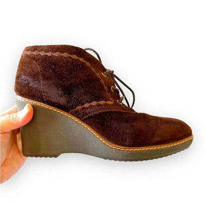 Naturalizer‎ Kaitlyn Brown Suede Wedge Bootie Women’s Size 9 Autumn in New York